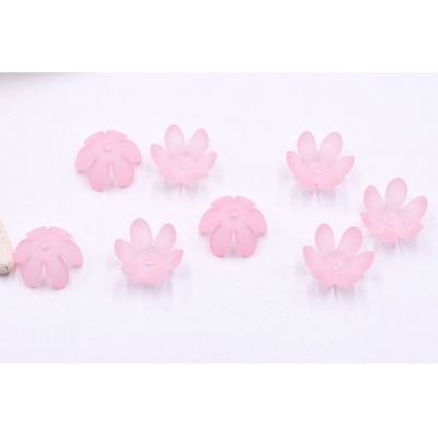 アクリルパーツ 6弁花 10×17mm ピンク【30ヶ】