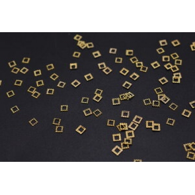 ネイルパーツ メタルパーツ 四角フレーム 3.2×3.2mm ゴールド【約500ヶ】