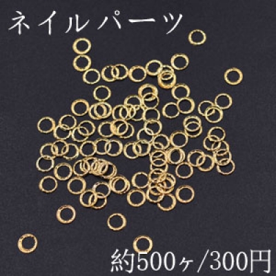 ネイルパーツ メタルパーツ 丸フレーム 4mm ゴールド【約500ヶ】