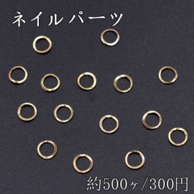 ネイルパーツ メタルパーツ 丸フレーム 5mm ゴールド【約500ヶ】