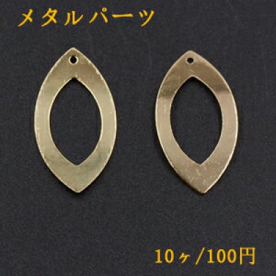 メタルパーツ プレート ホースアイフレーム 1穴 16×30mm ゴールド【10ヶ】