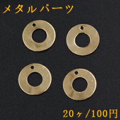 メタルパーツ プレート 丸フレーム 1穴 15mm ゴールド【20ヶ】 