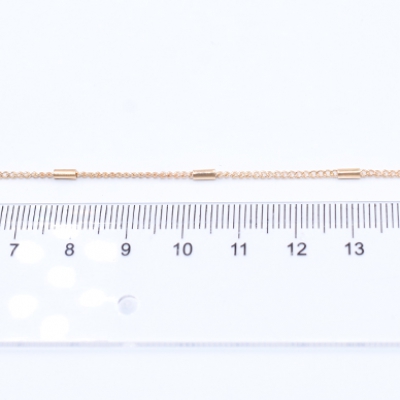 鉄製チェーン キヘイチェーン 1.5mm ビーズ付き 円筒形 1.5×4mm【2m】