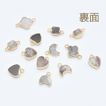 高品質天然石チャーム 水晶アゲート 全4種【1ヶ】