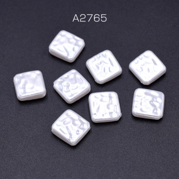 ABS製 パールビーズ 菱形 15×15mm ホワイト【20ヶ】