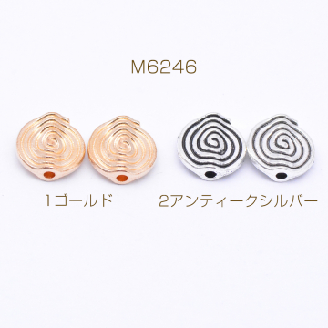 メタルビーズ コイン型 渦巻模様 3×10mm【40g(約48ヶ)】
