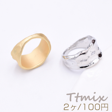 ファッションリング 指輪 甲丸リング 月型 幅約10.5mm【2ヶ】