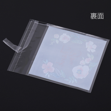 OPP袋 透明テープ付き 10×13cm フラワー【約100枚】