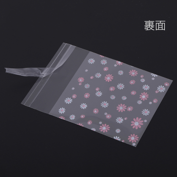 OPP袋 透明テープ付き 10×13cm マーガレット ピンク/ホワイト【約100枚】