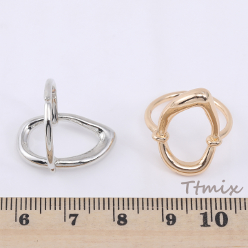 高品質デザインリング 指輪 空枠リング 不規則型 18.5×13×21mm【1ヶ】