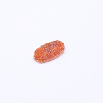六角形天然石パーツ 水晶 オレンジ 7×14mm（1ヶ）