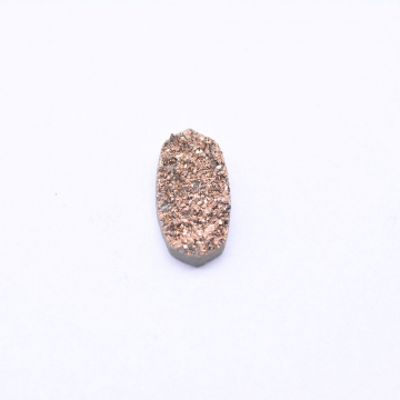 六角形天然石パーツ 水晶 ゴールド 7×14mm（1ヶ）