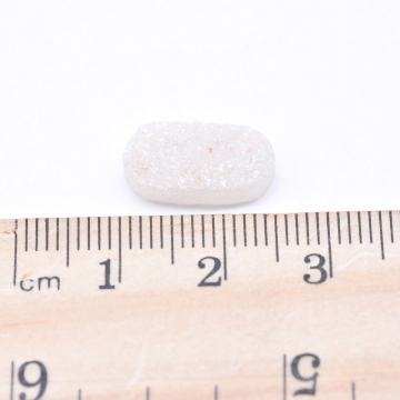六角形天然石パーツ 水晶 クリーム 7×15mm（1ヶ）