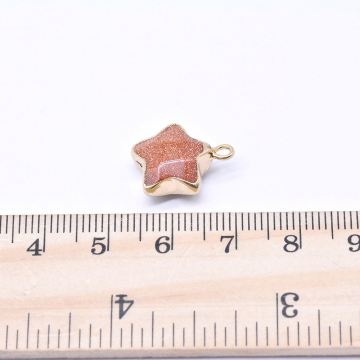 天然石チャーム ゴールドストーン 星型 1カン 13×16mm ゴールド （1ヶ）