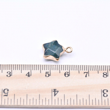 天然石チャーム アベンチュリン 星型 1カン 13×16mm ゴールド （1ヶ）