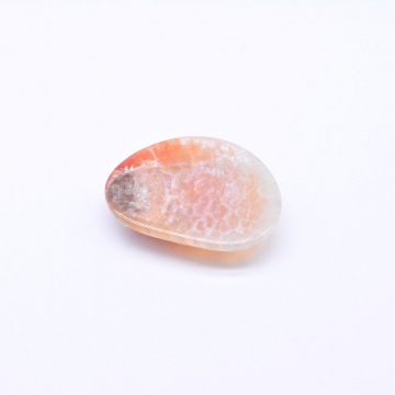 天然石貼り付けパーツ メノウ 不規則型 27×33mm ライトオレンジ （1ヶ）