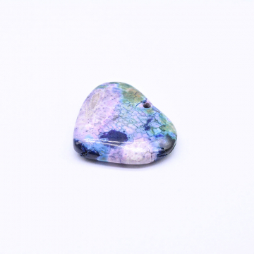 天然石チャーム メノウ ハート型 28×31mm ブルー （1ヶ）