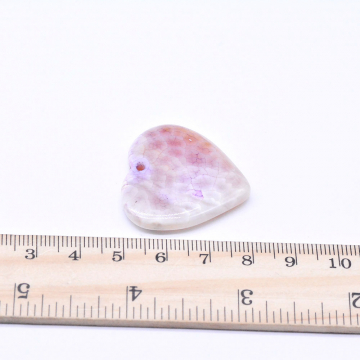 天然石チャーム メノウ ハート型  30×33mm ピンク（1ヶ）