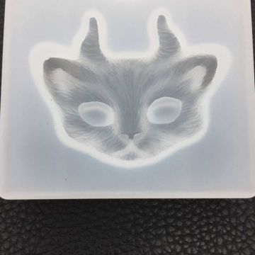 シリコンモールド　猫の顔　２種　鏡面加工　DIY　エポキシモールド　110×72×16mm (2ヶ)