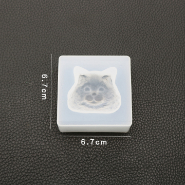 シリコンモールド DIY 猫の顔型 67×67×32mm ハンドメイド用 （2ヶ）