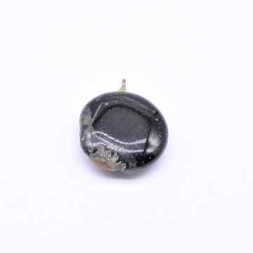 天然石チャーム グレーアゲート 円形 19×23mm (1ヶ)