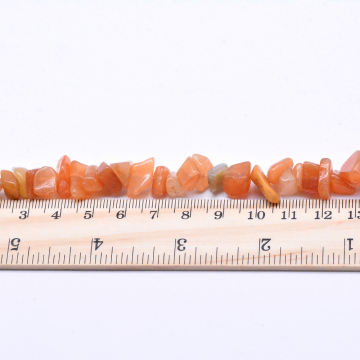 天然石ビーズ 不規則 水晶チップビーズオレンジ10連（1連約84cm）】