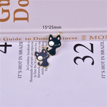 エポチャーム  猫 カン付き 15×25mm ゴールド（10ヶ）