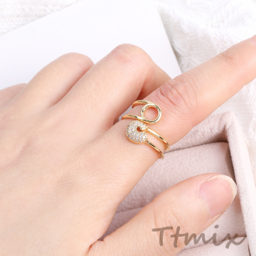 高品質デザインリング 指輪 ジルコニアリング 幅約16mm ゴールド（1ヶ）