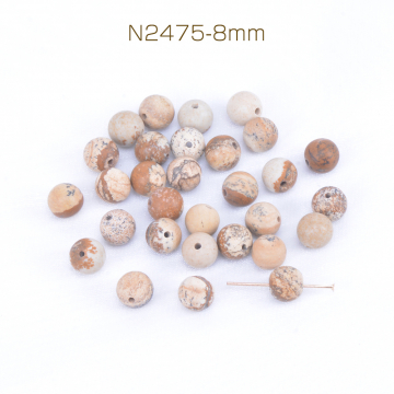 天然石ビーズ ピクチャージャスパー 丸玉 8mm（10ヶ）