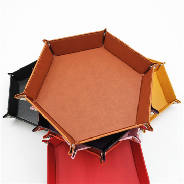 アクセサリープレート PUレザー 折りたたみ式 小物入れ 卓上収納 六角形 30×33cm（1ヶ）