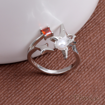 レディスリング 指輪 ジルコニアリング 星形 幅約18mm（1ヶ）