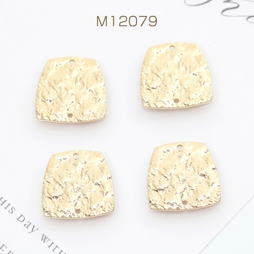 メタルプレートチャーム 四角形 2穴 17.5×17.5mm ゴールド（6ヶ）