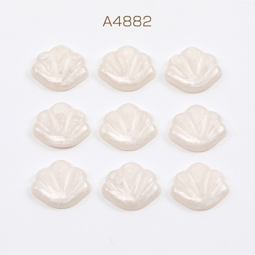 樹脂貼付けパーツ 樹脂カボション 貝がら ホワイト 12×15mm（10ヶ）