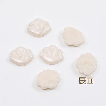 樹脂貼付けパーツ 樹脂カボション 貝がら ホワイト 12×15mm（10ヶ）
